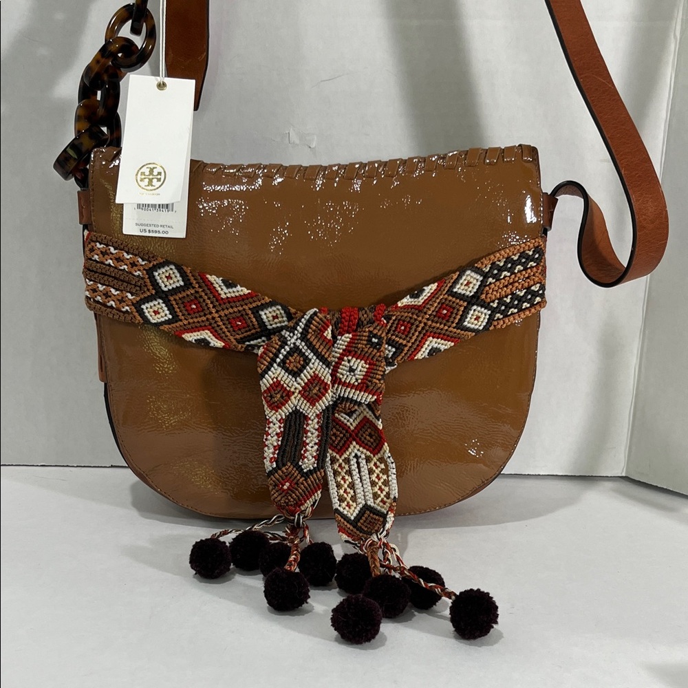 Tory Burch Tan Crossbody Bag with Boho Strap